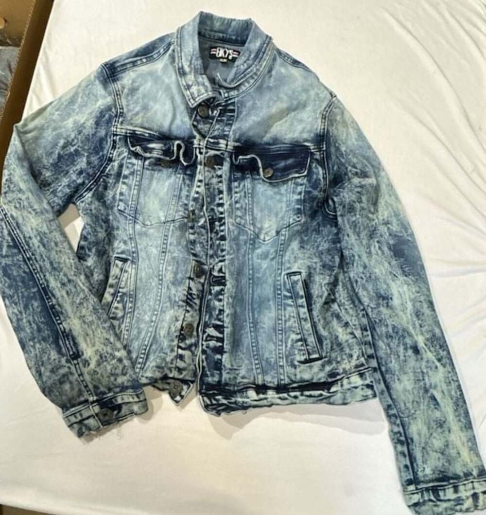 BKYS Lucky Charm Acid Wash Denim Jacket Size L